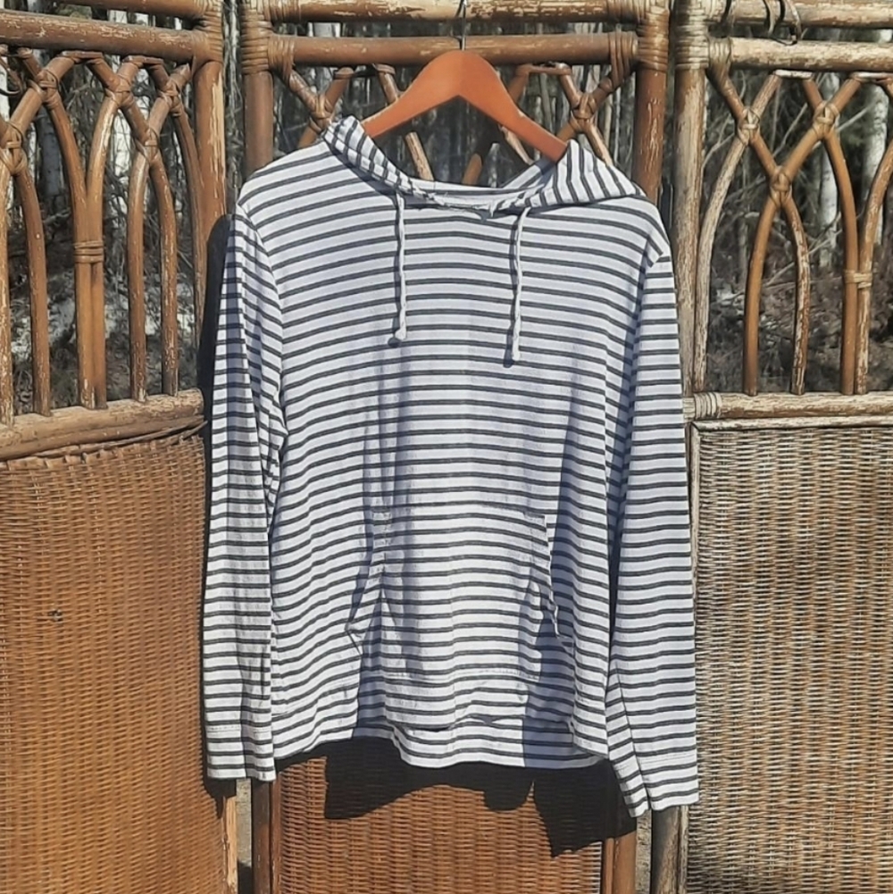 Striped Hoodie with Drawstrings